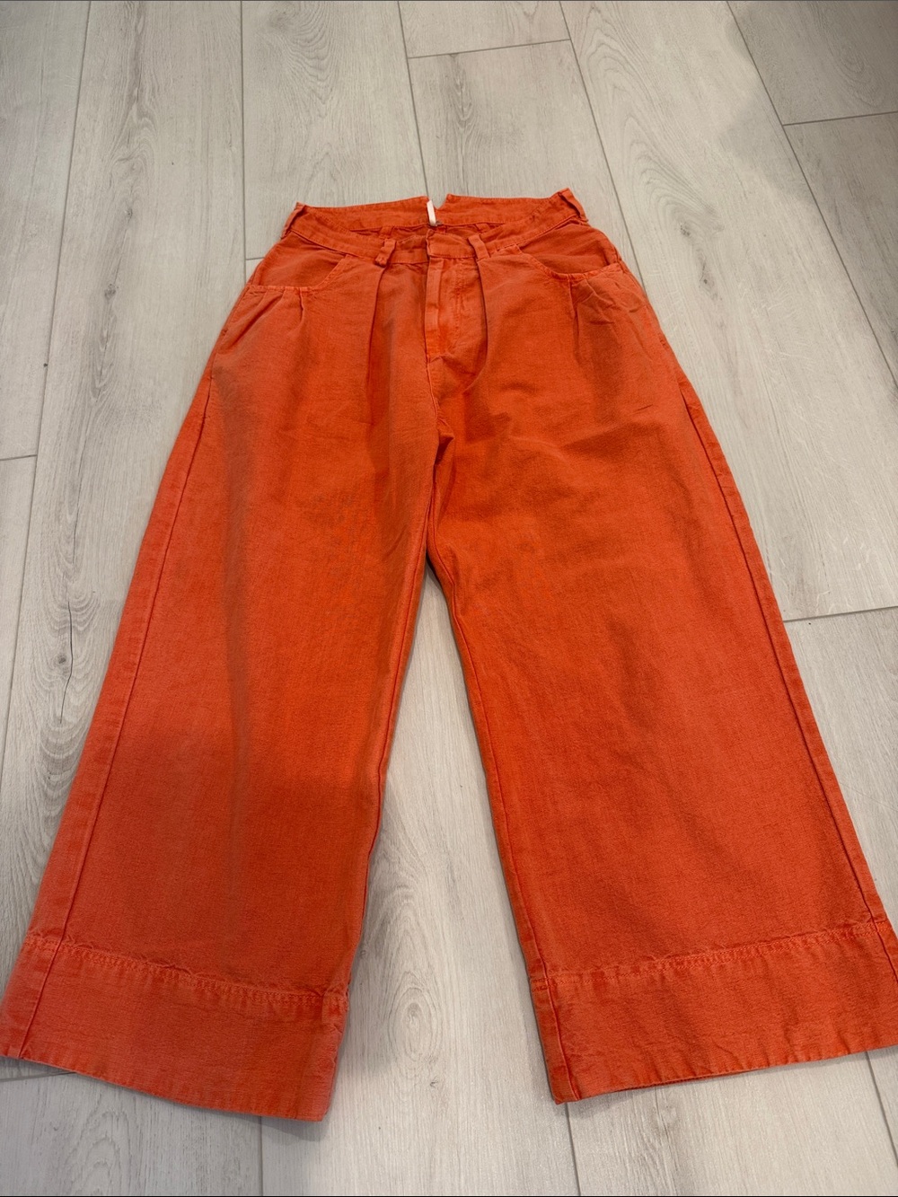 Free People Wide Leg Red/Orange High-Waist Pants SZ 0